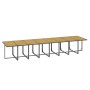 Set de comedor jardín 21 pzas con cojines ratán sintético gris