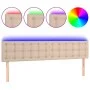 Headboard with LED synthetic leather cappuccino color 160x5x78/88 cm by , Headboards and footboards - Ref: Foro24-3121713, Pr...