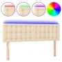 Cream fabric headboard with LED 144x5x78/88 cm by , Headboards and footboards - Ref: Foro24-3122049, Price: 61,55 €, Discount: %