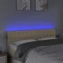 Cream fabric headboard with LED 144x5x78/88 cm by , Headboards and footboards - Ref: Foro24-3122049, Price: 61,55 €, Discount: %