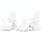 Sillas de jardín Adirondack 2 uds con reposapiés HDPE blanco