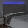 Headboard with LED lights gray synthetic leather 160x5x118/128 cm by , Headboards and footboards - Ref: Foro24-3122524, Price...
