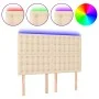 Headboard with LED lights cream fabric 144x5x118/128 cm by , Headboards and footboards - Ref: Foro24-3122861, Price: 112,88 €...