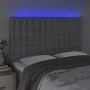 Headboard with LED lights light gray fabric 144x5x118/128 cm by , Headboards and footboards - Ref: Foro24-3122856, Price: 109...
