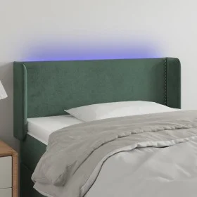 Dunkelgrünes Samtkopfteil mit LED 83x16x78/88 cm von , Kopf- und Fußteile - Ref: Foro24-3123129, Preis: 48,00 €, Rabatt: %