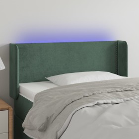 Dark green velvet headboard with LED 103x16x78/88 cm by , Headboards and footboards - Ref: Foro24-3123141, Price: 48,15 €, Di...