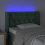 Dark green velvet headboard with LED 83x16x78/88 cm by , Headboards and footboards - Ref: Foro24-3123605, Price: 65,57 €, Dis...