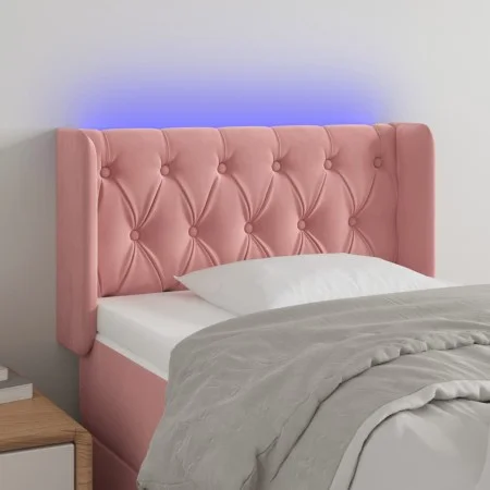 Cabecero con LED de terciopelo rosa 83x16x78/88 cm de , Cabeceros y pies de cama - Ref: Foro24-3123607, Precio: 67,41 €, Desc...