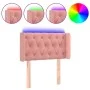 Cabecero con LED de terciopelo rosa 83x16x78/88 cm de , Cabeceros y pies de cama - Ref: Foro24-3123607, Precio: 67,41 €, Desc...