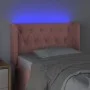 Cabecero con LED de terciopelo rosa 83x16x78/88 cm de , Cabeceros y pies de cama - Ref: Foro24-3123607, Precio: 67,41 €, Desc...
