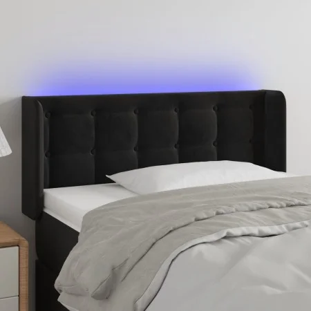 Black velvet headboard with LED 83x16x78/88 cm by , Headboards and footboards - Ref: Foro24-3123702, Price: 53,23 €, Discount: %