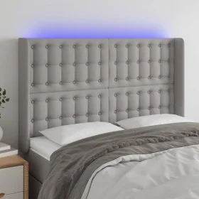 Hellgraues Stoffkopfteil mit LED 147x16x118/128 cm von , Kopf- und Fußteile - Ref: Foro24-3124480, Preis: 120,82 €, Rabatt: %