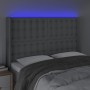 Hellgraues Stoffkopfteil mit LED 147x16x118/128 cm von , Kopf- und Fußteile - Ref: Foro24-3124480, Preis: 124,97 €, Rabatt: %