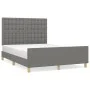 Bed frame with headboard in dark gray fabric 140x200 cm by , Beds and slatted bases - Ref: Foro24-3125382, Price: 231,56 €, D...