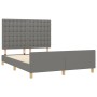 Bed frame with headboard in dark gray fabric 140x200 cm by , Beds and slatted bases - Ref: Foro24-3125382, Price: 237,97 €, D...