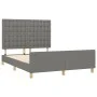 Bed frame with headboard in dark gray fabric 140x200 cm by , Beds and slatted bases - Ref: Foro24-3125382, Price: 231,56 €, D...