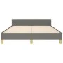 Bed frame with headboard in dark gray fabric 140x200 cm by , Beds and slatted bases - Ref: Foro24-3125382, Price: 231,56 €, D...