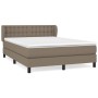 Box spring bed with taupe gray fabric mattress 140x190 cm by , Beds and slatted bases - Ref: Foro24-3126561, Price: 439,22 €,...