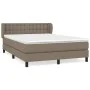 Box spring bed with taupe gray fabric mattress 140x190 cm by , Beds and slatted bases - Ref: Foro24-3126561, Price: 439,07 €,...