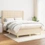 Box spring bed with cream fabric mattress 140x190 cm by , Beds and slatted bases - Ref: Foro24-3128842, Price: 498,50 €, Disc...