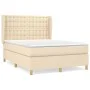 Box spring bed with cream fabric mattress 140x190 cm by , Beds and slatted bases - Ref: Foro24-3128842, Price: 498,50 €, Disc...