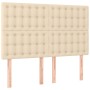 Box spring bed with cream fabric mattress 140x190 cm by , Beds and slatted bases - Ref: Foro24-3128842, Price: 509,48 €, Disc...