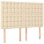 Box spring bed with cream fabric mattress 140x190 cm by , Beds and slatted bases - Ref: Foro24-3128842, Price: 498,50 €, Disc...
