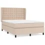 Box spring bed with cappuccino synthetic leather mattress 140x200cm by , Beds and slatted bases - Ref: Foro24-3129038, Price:...