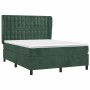 Box spring bed with dark green velvet mattress 140x190 cm by , Beds and slatted bases - Ref: Foro24-3129450, Price: 553,50 €,...