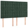 Box spring bed with dark green velvet mattress 140x190 cm by , Beds and slatted bases - Ref: Foro24-3129450, Price: 553,50 €,...