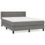 Box spring bed with dark gray fabric mattress 140x190 cm by , Beds and slatted bases - Ref: Foro24-3130026, Price: 466,88 €, ...