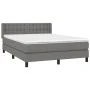 Box spring bed with dark gray fabric mattress 140x190 cm by , Beds and slatted bases - Ref: Foro24-3130026, Price: 466,88 €, ...