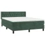 Box spring bed with dark green velvet mattress 140x200 cm by , Beds and slatted bases - Ref: Foro24-3131144, Price: 453,00 €,...