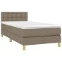 Box spring bed with LED mattress taupe gray fabric 90x200 cm by , Beds and slatted bases - Ref: Foro24-3134009, Price: 315,71...