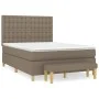 Box spring bed with taupe gray fabric mattress 140x200 cm by , Beds and slatted bases - Ref: Foro24-3137481, Price: 538,93 €,...