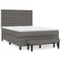 Box spring bed with gray synthetic leather mattress 140x190 cm by , Beds and slatted bases - Ref: Foro24-3137663, Price: 543,...