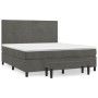 Box spring bed with dark gray velvet mattress 160x200 cm by , Beds and slatted bases - Ref: Foro24-3137732, Price: 557,48 €, ...