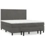 Box spring bed with dark gray velvet mattress 160x200 cm by , Beds and slatted bases - Ref: Foro24-3137732, Price: 544,37 €, ...