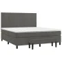 Box spring bed with dark gray velvet mattress 160x200 cm by , Beds and slatted bases - Ref: Foro24-3137732, Price: 544,37 €, ...