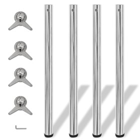 4 height-adjustable table legs 870 mm chrome color by vidaXL, Table legs - Ref: Foro24-242134, Price: 58,20 €, Discount: %