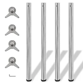 4 height-adjustable table legs 870 mm chrome color by vidaXL, Table legs - Ref: Foro24-242134, Price: 61,60 €, Discount: %