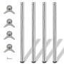 4 height-adjustable table legs 870 mm chrome color by vidaXL, Table legs - Ref: Foro24-242134, Price: 58,20 €, Discount: %
