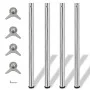 4 height-adjustable table legs 870 mm chrome color by vidaXL, Table legs - Ref: Foro24-242134, Price: 61,60 €, Discount: %