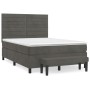 Box spring bed with dark gray velvet mattress 140x200 cm by , Beds and slatted bases - Ref: Foro24-3137906, Price: 518,75 €, ...
