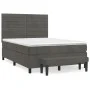 Box spring bed with dark gray velvet mattress 140x200 cm by , Beds and slatted bases - Ref: Foro24-3137906, Price: 491,99 €, ...