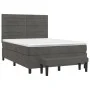 Box spring bed with dark gray velvet mattress 140x200 cm by , Beds and slatted bases - Ref: Foro24-3137906, Price: 491,99 €, ...