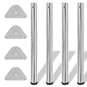 4 adjustable table legs at 710 mm heights in chrome color by vidaXL, Table legs - Ref: Foro24-242142, Price: 45,74 €, Discoun...