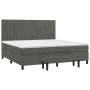 Box spring bed with dark gray velvet mattress 200x200 cm by , Beds and slatted bases - Ref: Foro24-3137984, Price: 722,99 €, ...
