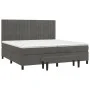Box spring bed with dark gray velvet mattress 200x200 cm by , Beds and slatted bases - Ref: Foro24-3137984, Price: 698,29 €, ...