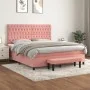 Box spring bed with pink velvet mattress 180x200 cm by , Beds and slatted bases - Ref: Foro24-3138042, Price: 649,41 €, Disco...